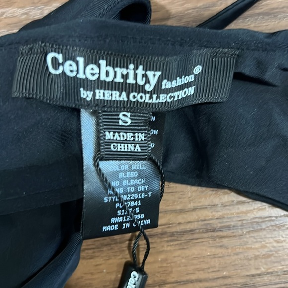 Celebrity Collection by Hera Black Strappy Swim Bandeau Top - Picture 2 of 6